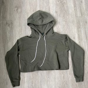 Target wild fable army green cropped hoodie